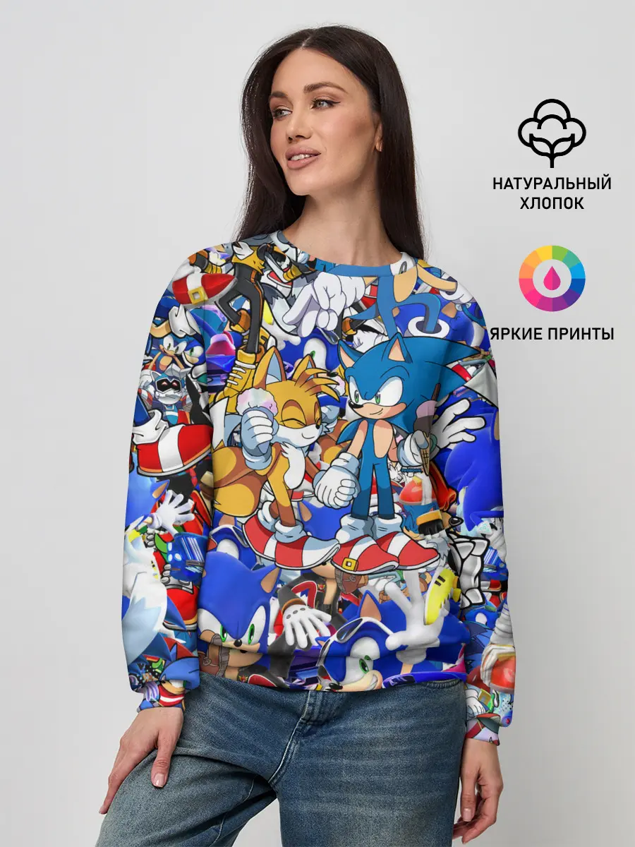 Женский свитшот / SONIC PATTERN | СОНИК