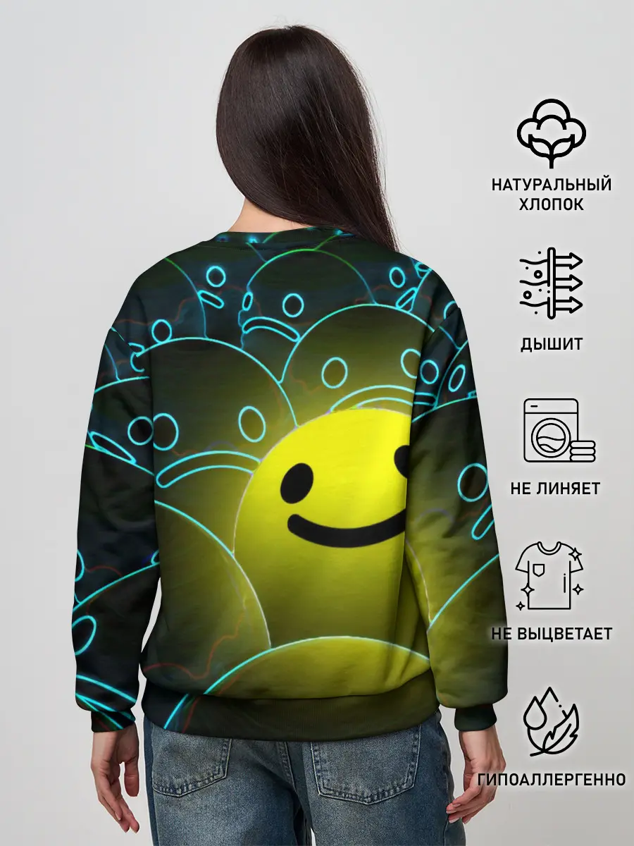 Женский свитшот / НЕОНОВЫЕ СМАЙЛЫ