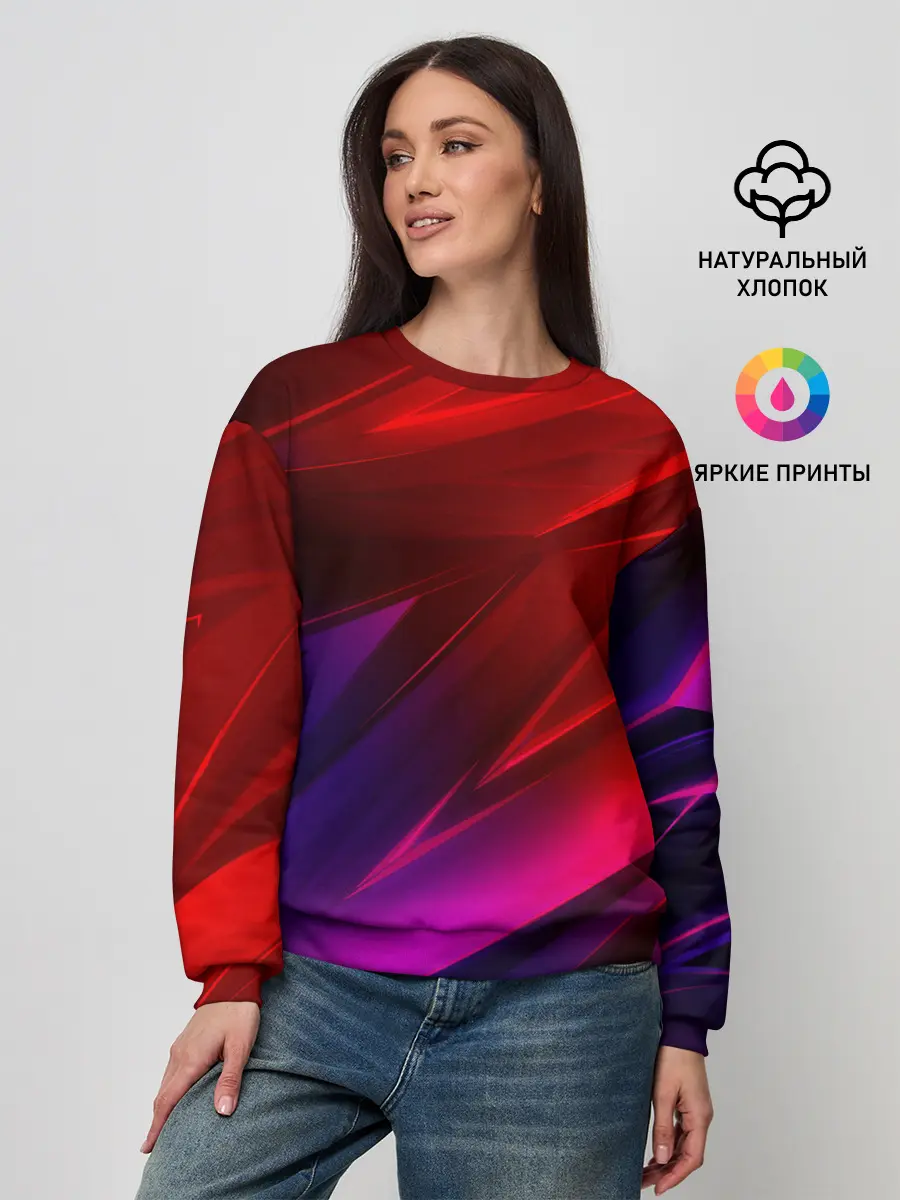 Женский свитшот / NEON GEOMETRY STRIPES