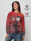 Женский свитшот / Misato Katsuragi на красном