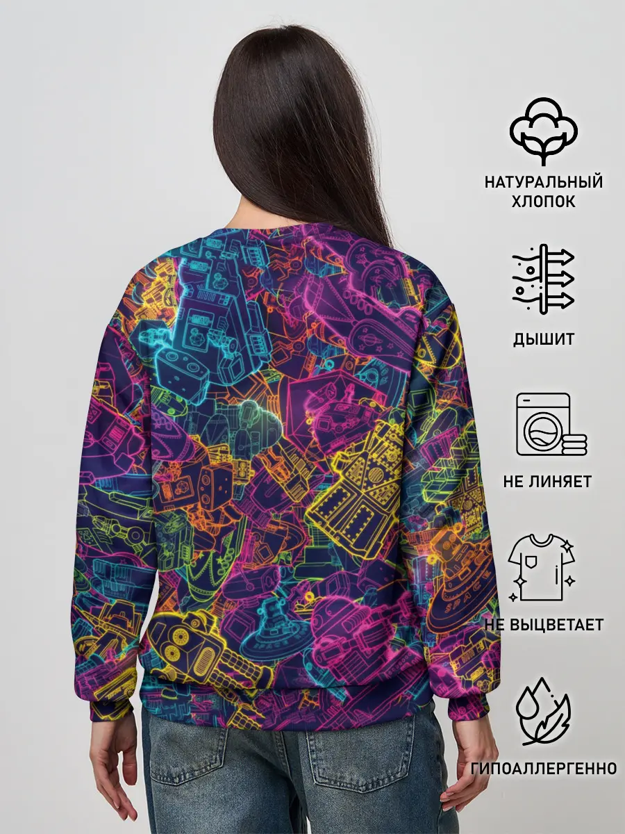 Женский свитшот / Neon Robots