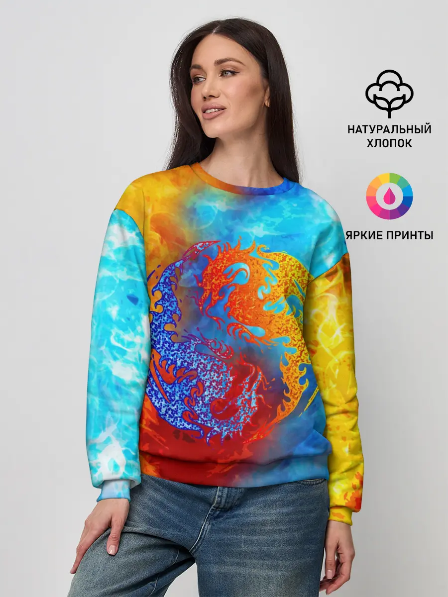 Женский свитшот / Битва огней x Драконы
