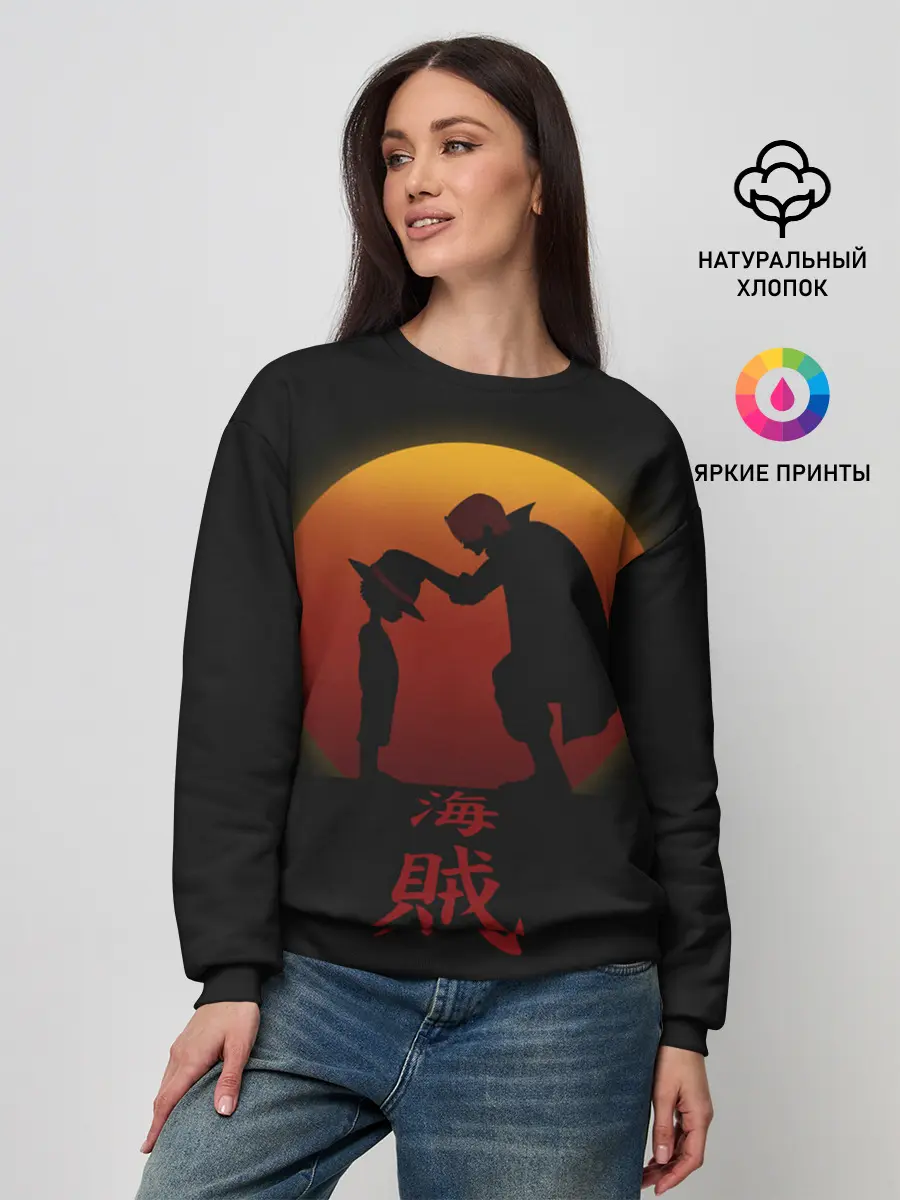 Женский свитшот / похлопывает по голове One Piece