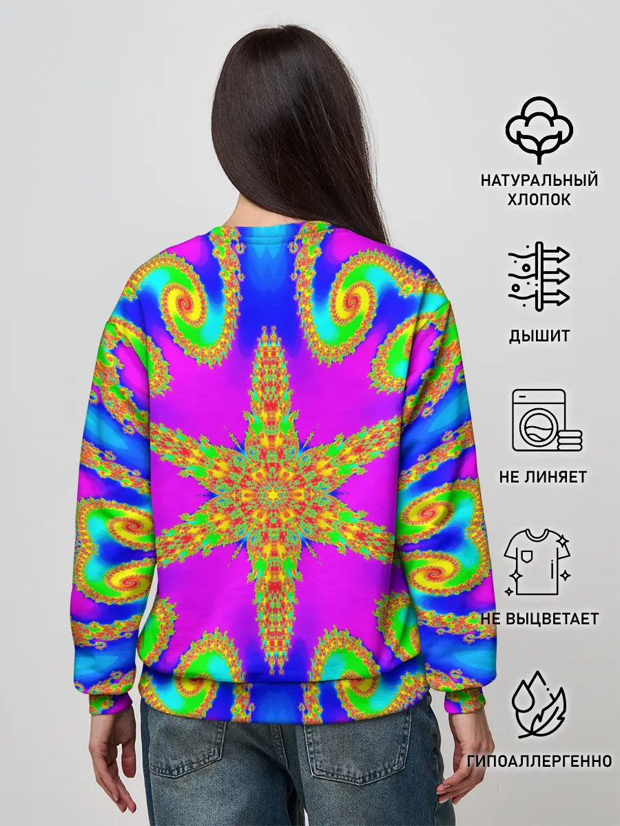 Женский свитшот / Неоновый фрактал