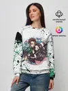 Женский свитшот / Брызги красок Demon Slayer