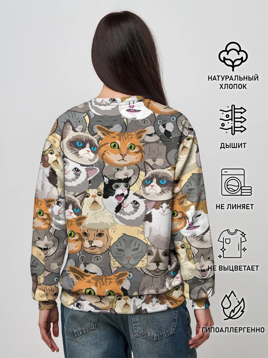 Женский свитшот / ALL CATS MEMES