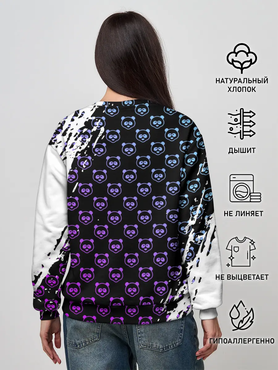 Женский свитшот / Монокума на фиолетовом паттерне