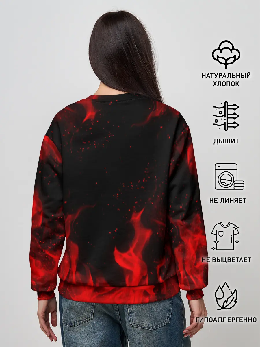 Женский свитшот / MONOKUMA В ПЛАМЕНИ / МОНОКУМА