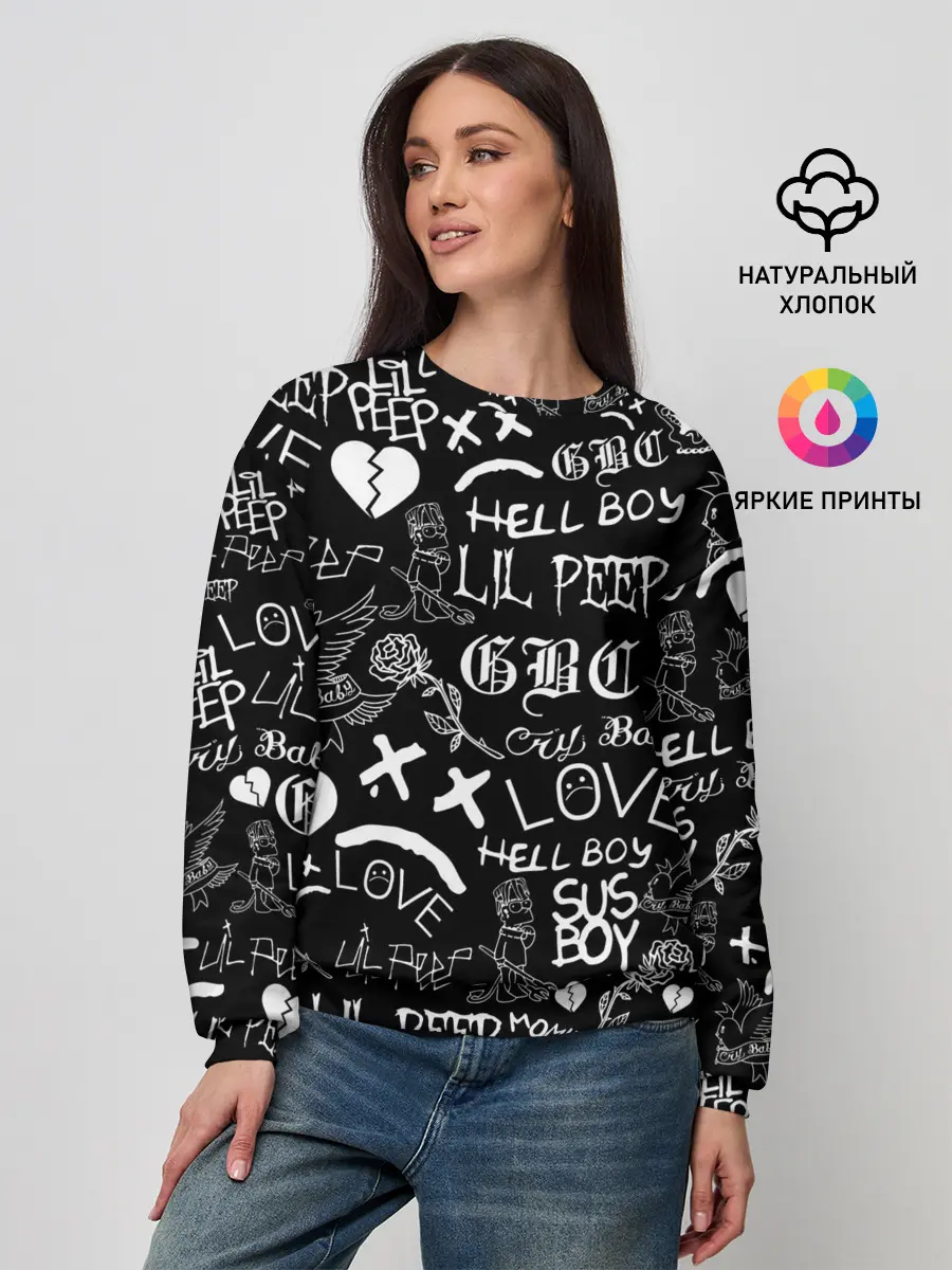 Женский свитшот / LIL PEEP LOGOBOMBING | ЛИЛ ПИП