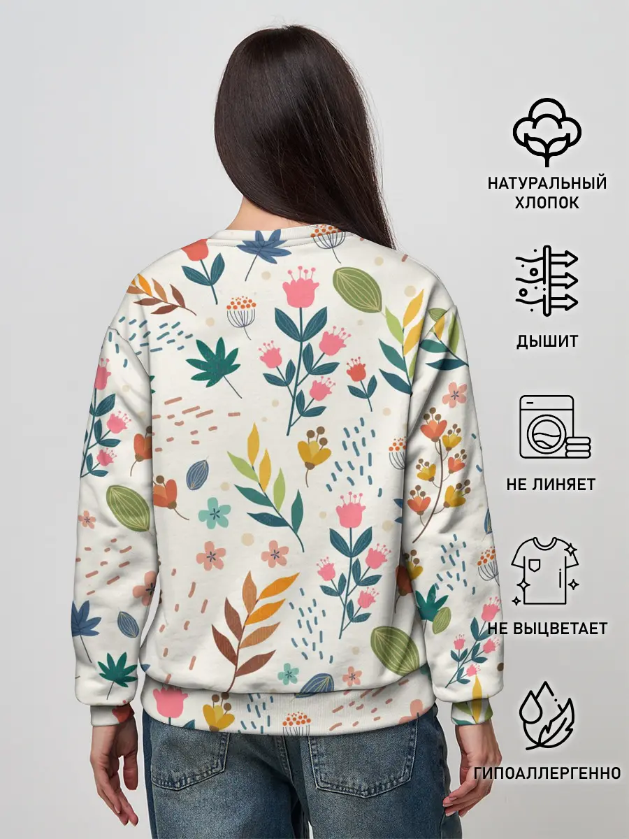 Женский свитшот / Цветочный орнамент