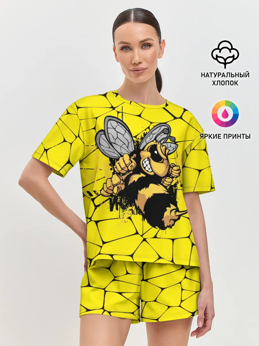 Женская пижама с шортами / Дикая пчела