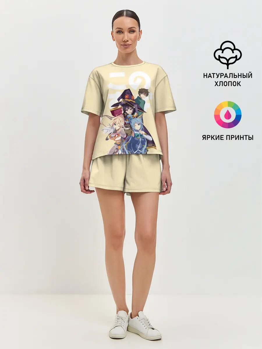 Женская пижама с шортами / KonoSuba девочки вместе