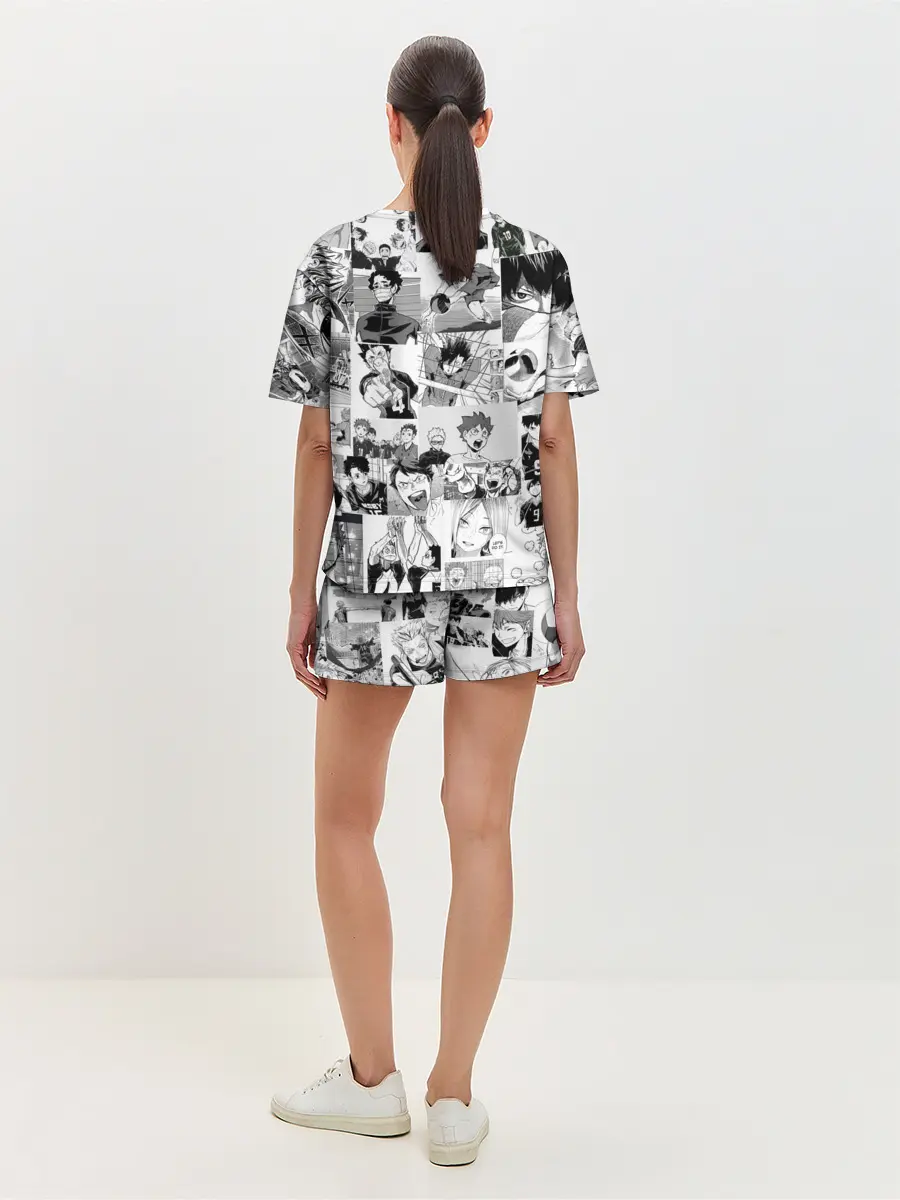 Женская пижама с шортами / Haikyu pattern