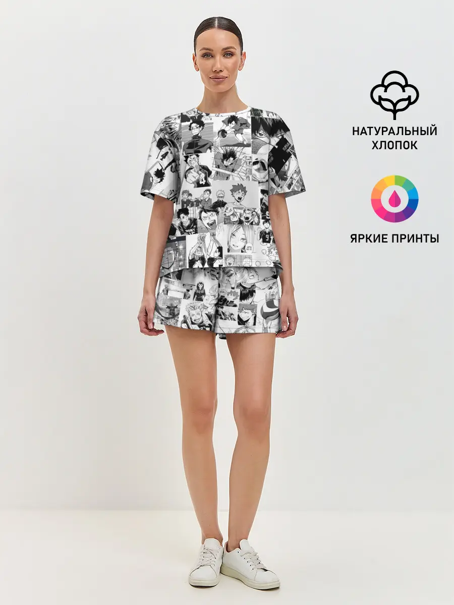 Женская пижама с шортами / Haikyu pattern