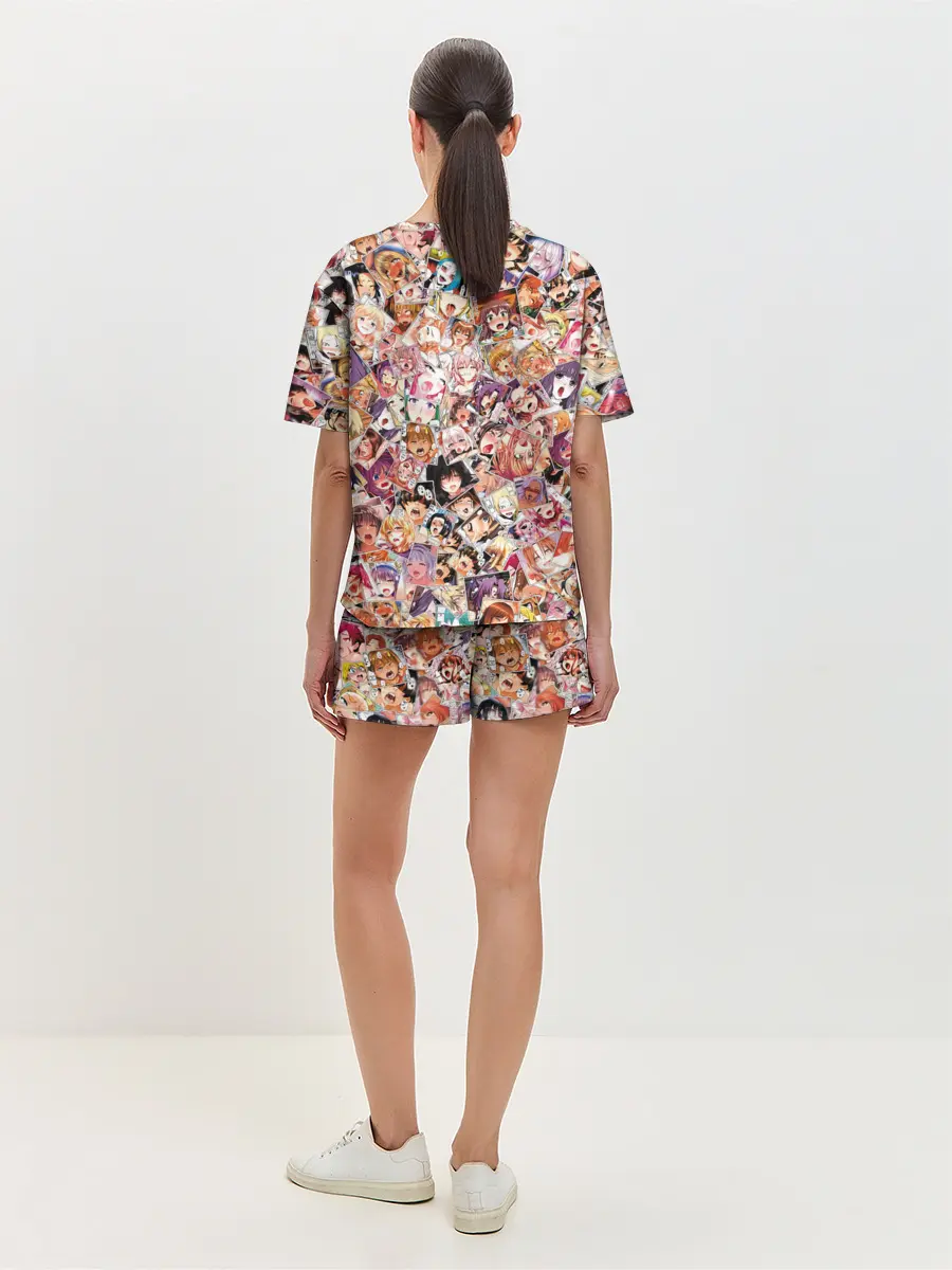 Женская пижама с шортами / Яркий паттерн АХЕГАО