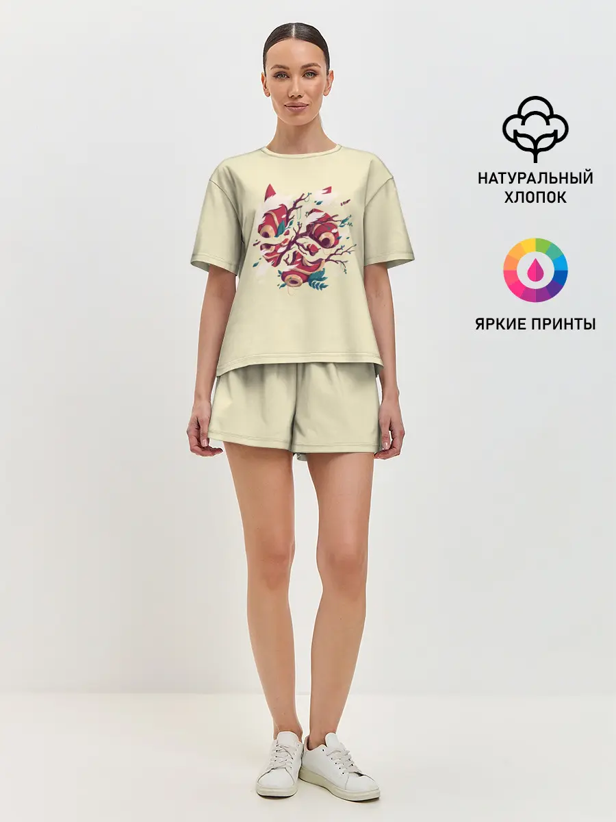 Женская пижама с шортами / Сердце Унесенные призраками