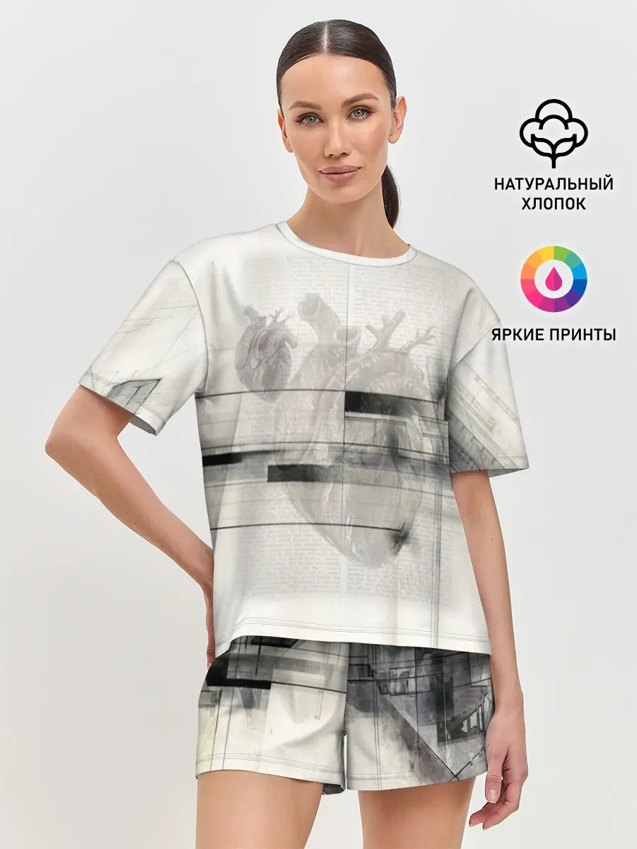 Женская пижама с шортами / Концептуальное сердце.