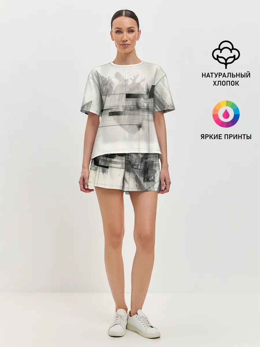 Женская пижама с шортами / Концептуальное сердце.