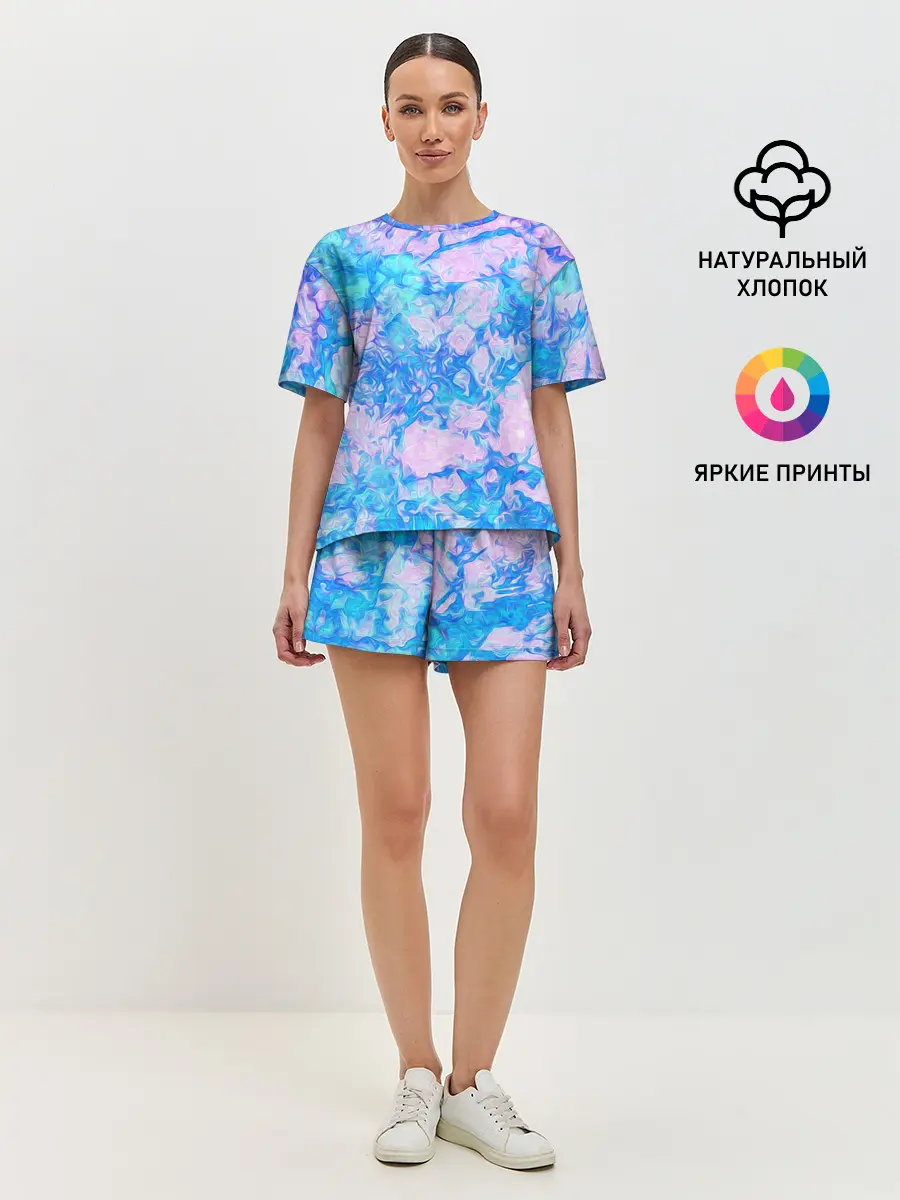 Женская пижама с шортами / Нежные краски