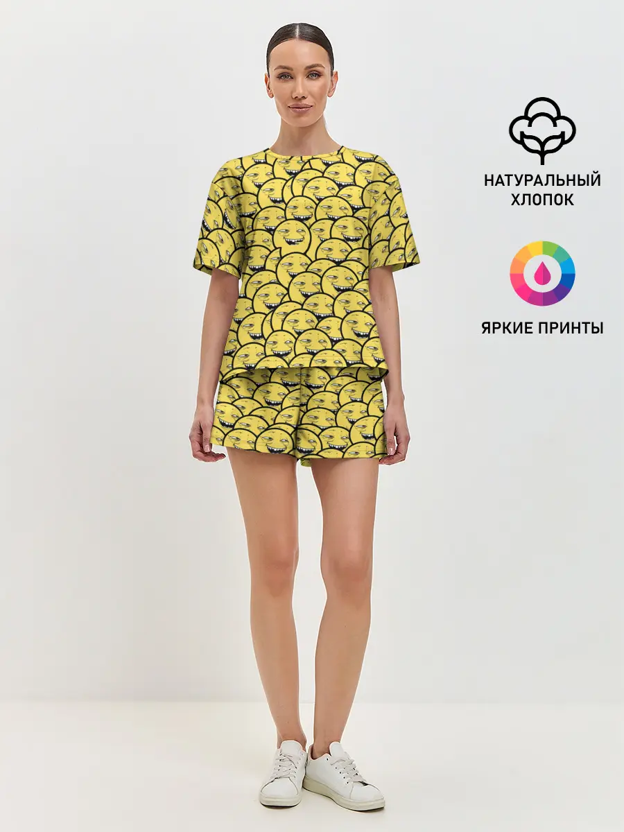 Женская пижама с шортами / Йоба-смайлики