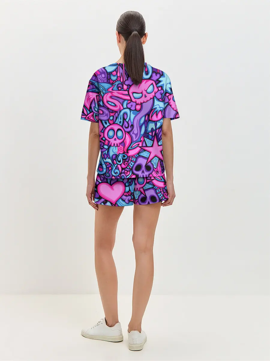 Женская пижама с шортами / Граффити монстры