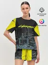 Женская пижама с шортами / Город CYBERPUNK 2077