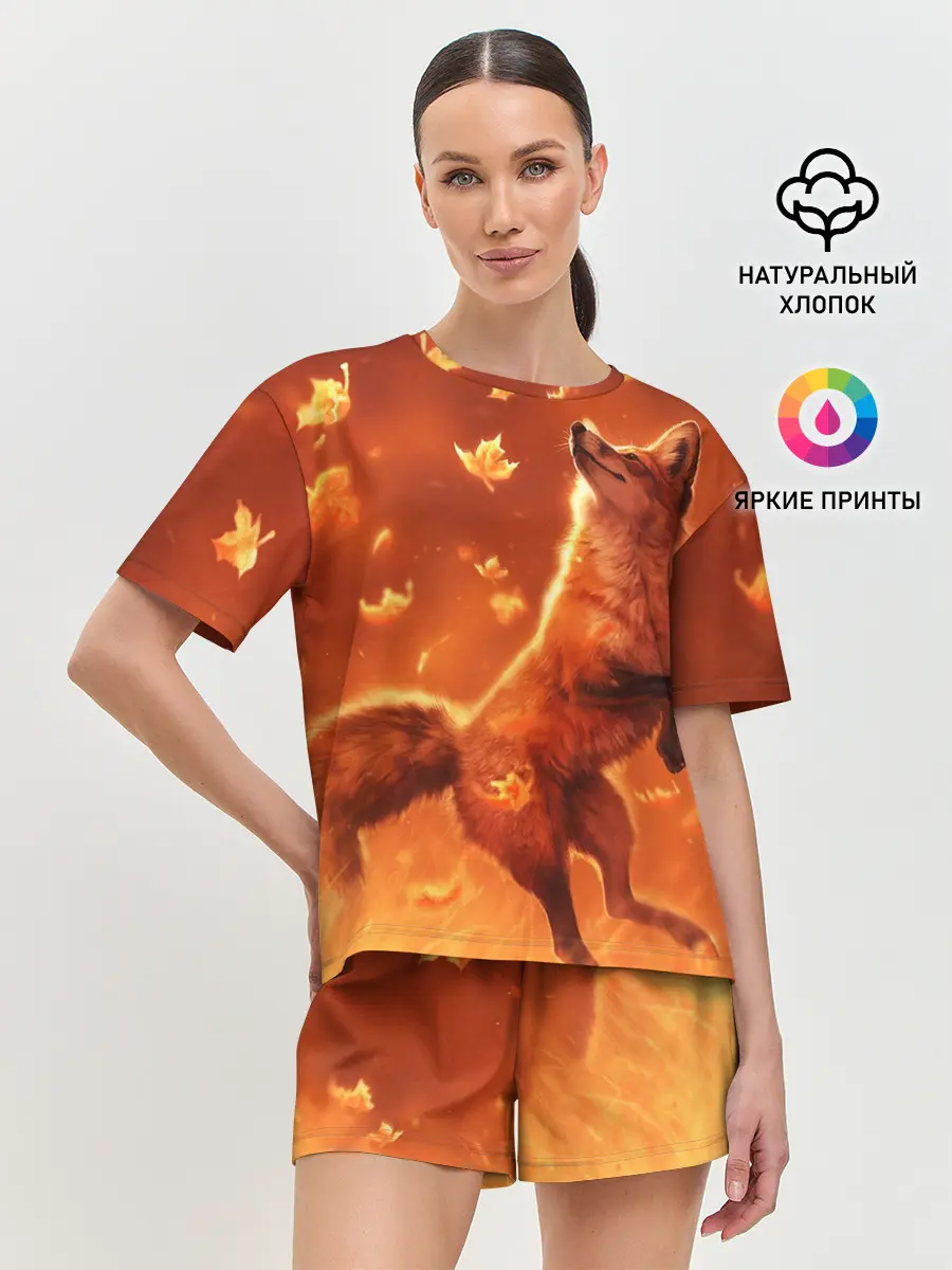 Женская пижама с шортами / Лисенок