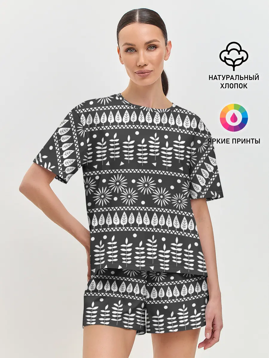 Женская пижама с шортами / Этнические узоры