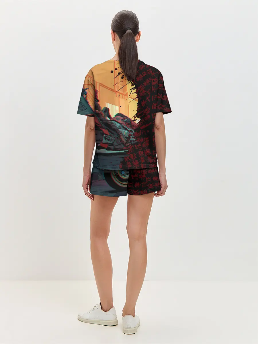 Женская пижама с шортами / Киберпанк