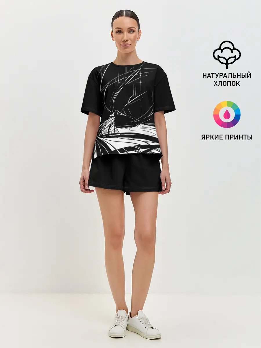 Женская пижама с шортами / Северное сияние