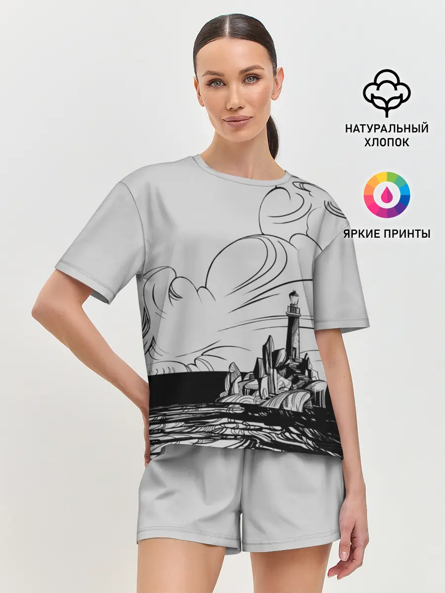 Женская пижама с шортами / Маяк