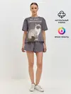 Женская пижама с шортами / Грустный кот