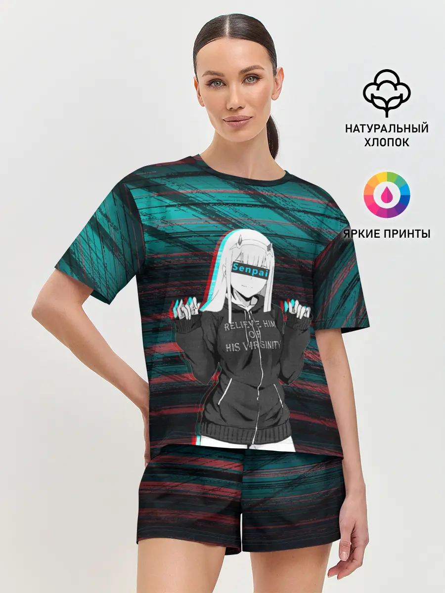 Женская пижама с шортами / Zero Two Glitch