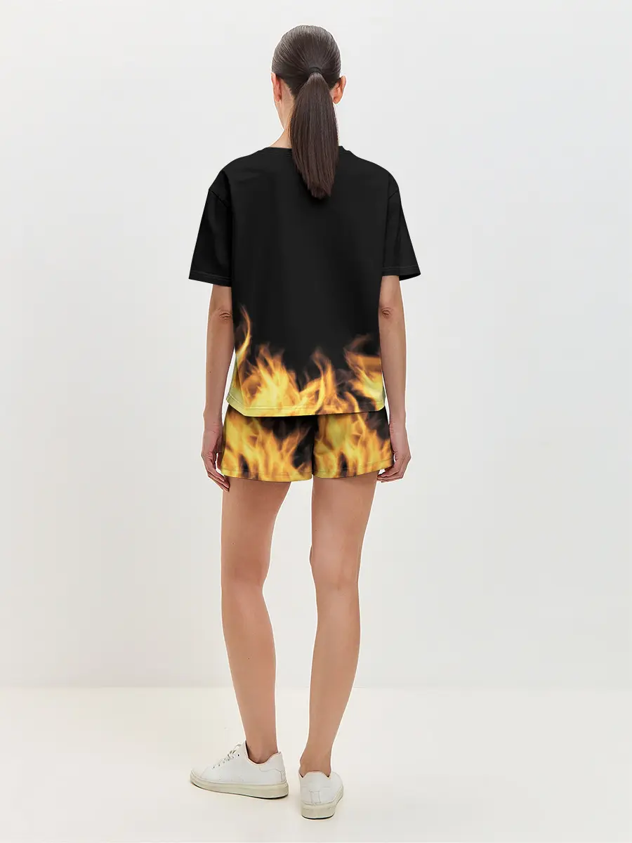 Женская пижама с шортами / Огненное ЪУЪ