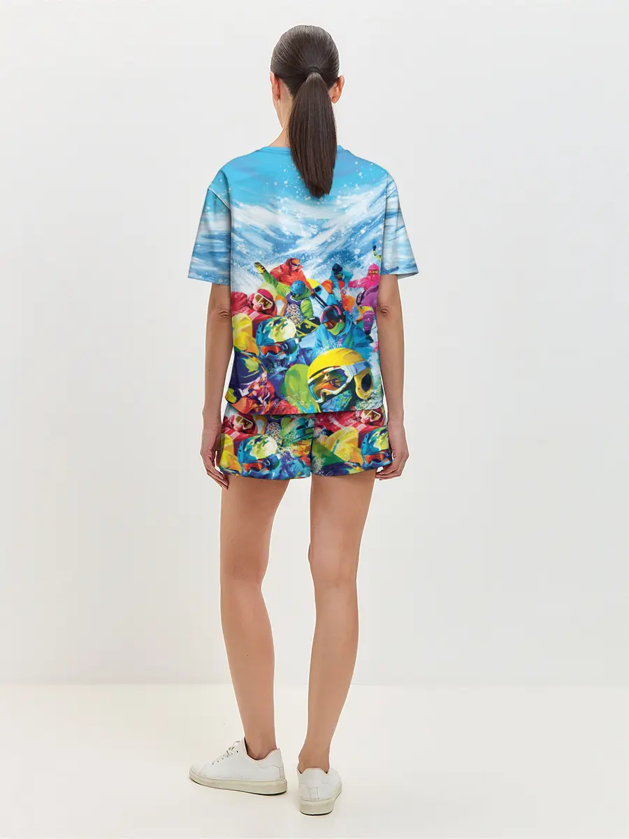 Женская пижама с шортами / Палитра сноуборд