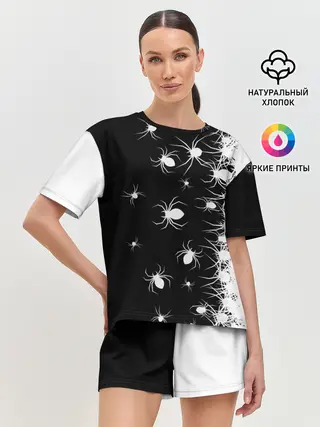 Женская пижама с шортами / Пауки