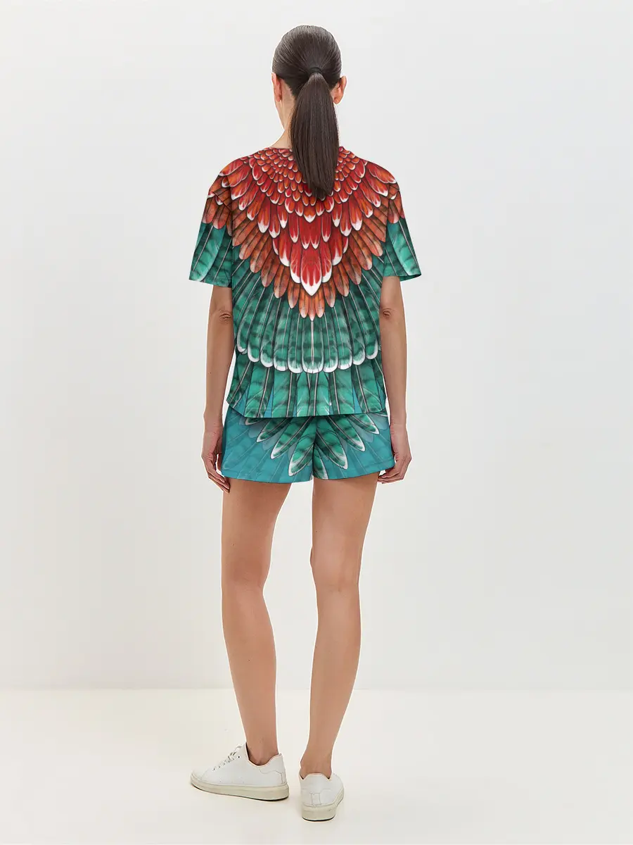 Женская пижама с шортами / Оперение зимородка