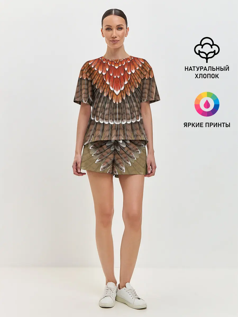 Женская пижама с шортами / оперение: орел