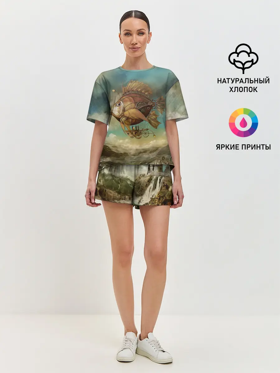 Женская пижама с шортами / Рыба-дирижабль