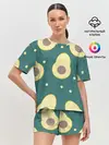Женская пижама с шортами / Авокадо