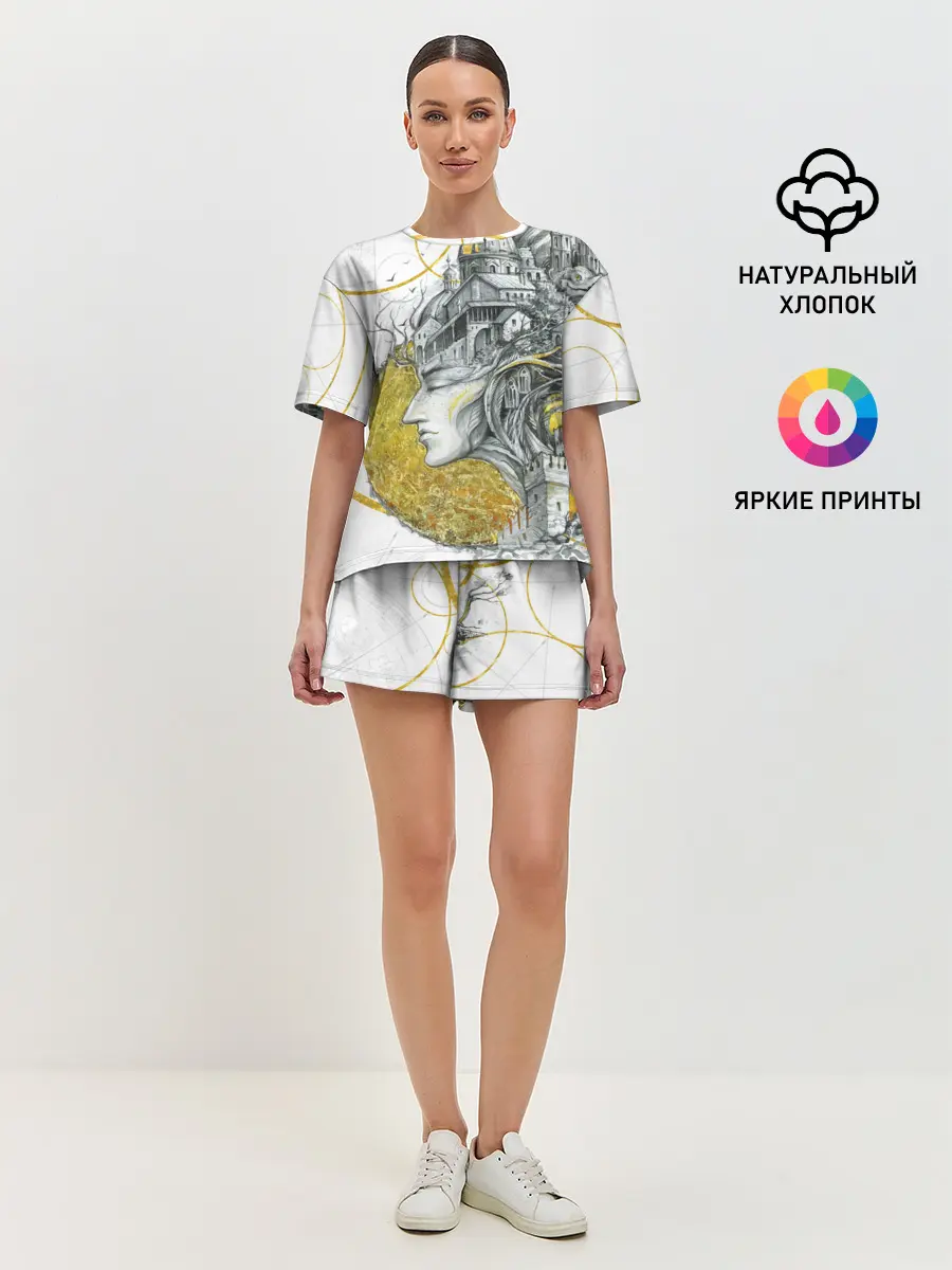 Женская пижама с шортами / Мечты города