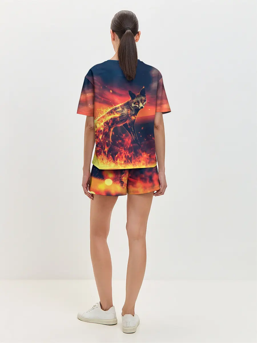 Женская пижама с шортами / Огненная лиса