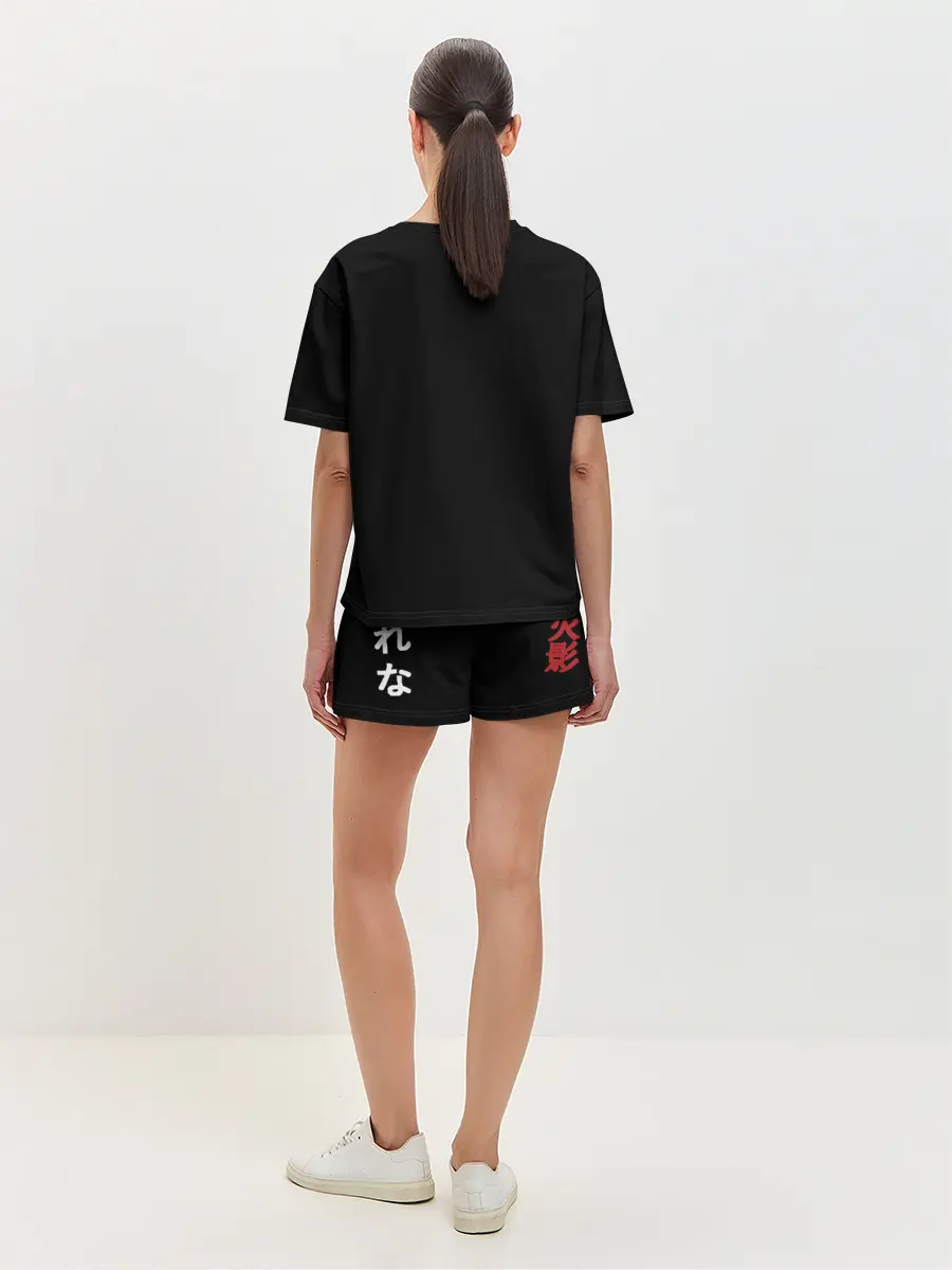 Женская пижама с шортами / Хитачи иероглицы черные