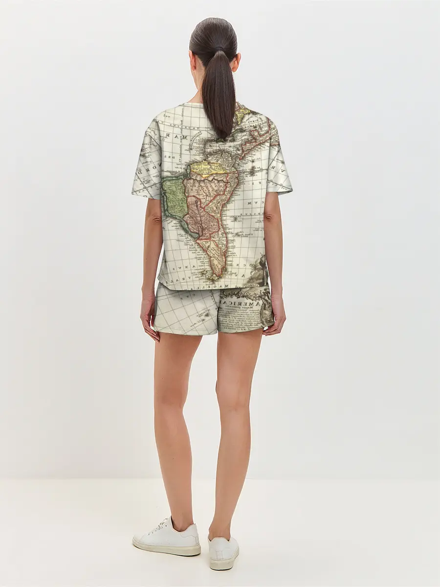 Женская пижама с шортами / ВИНТАЖНАЯ КАРТА