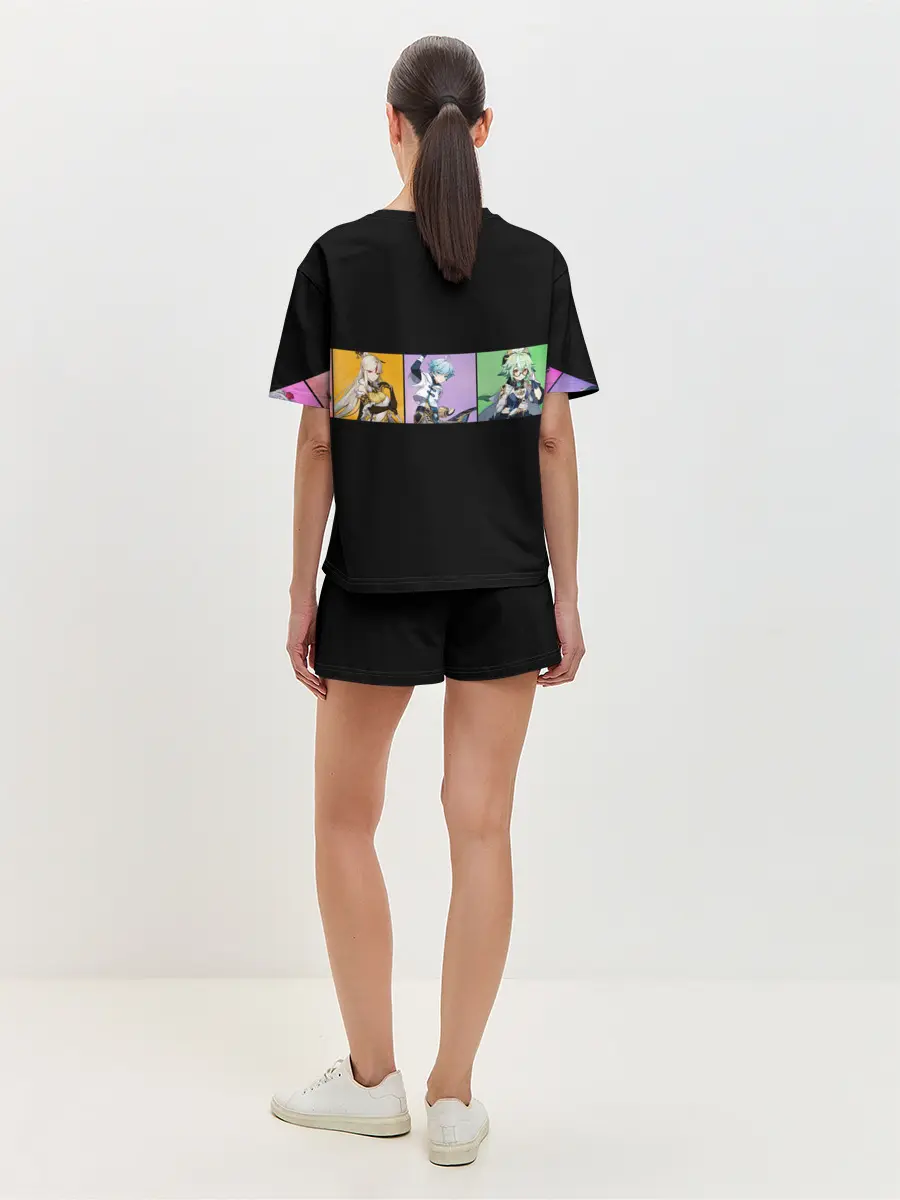 Женская пижама с шортами / Genshin Impact - Полоса