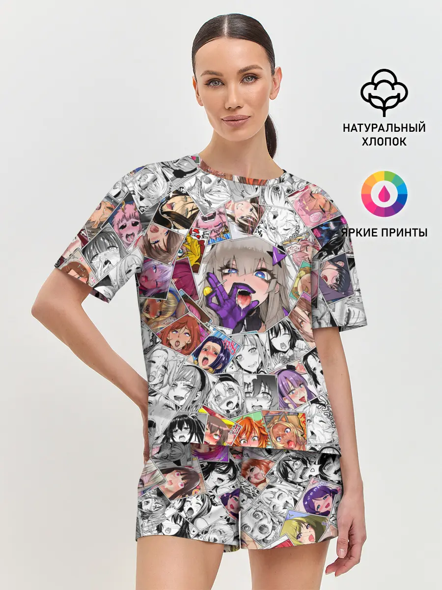 Женская пижама с шортами / Ahegao завихрение