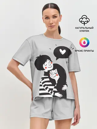 Женская пижама с шортами / Любовь