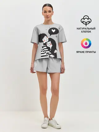 Женская пижама с шортами / Любовь