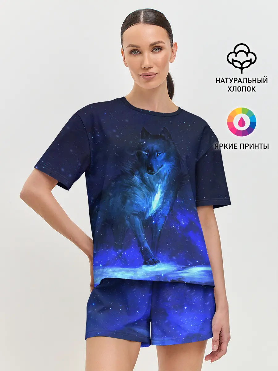 Женская пижама с шортами / Dark Wolf