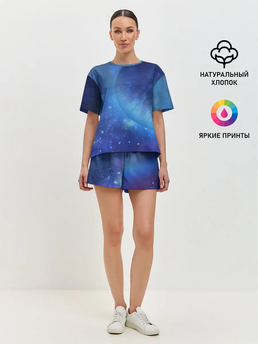 Женская пижама с шортами / Планета
